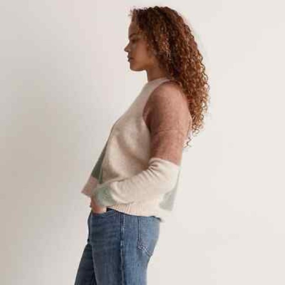 Madewell Cedarbrook Pullover Sweater in Colorblock Size Large - Picture 3 of 13